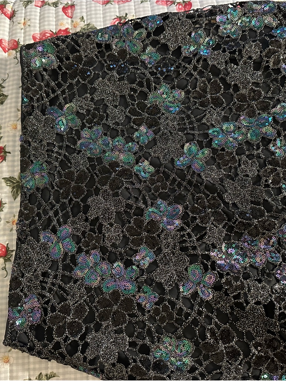 Zara Sequin Lace Floral Mini Skirt